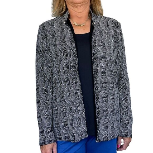 OPEN METALLIC GEOMETRIC DESIGN JACKET - Picture 1 of 6